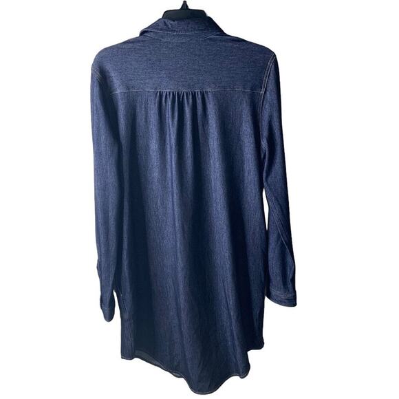 Bobbie Brooks Button Tunic Denim Shirts Womens S Long Sleeve Chest Pocket Casual - Picture 2 of 7